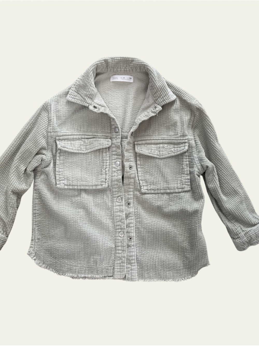 Zara Girls Corduroy Shacket Size 8 (128 cm) — Sage Green